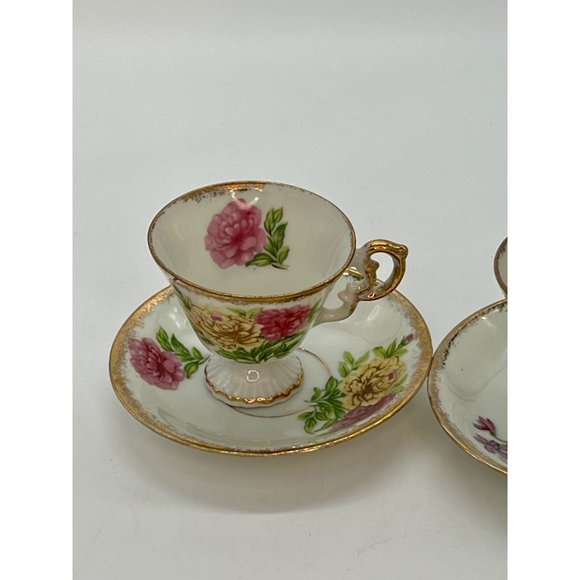 Norleans April Sweet Pea Cup and Saucer Aurora Borealis Lusterware Gold Rimmed - Picture 2 of 7